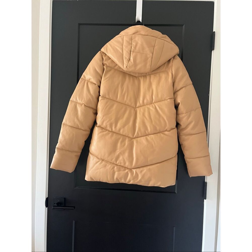 Abercrombie & Fitch Vegan Leather Puffer Coat Size S - Picture 9 of 10